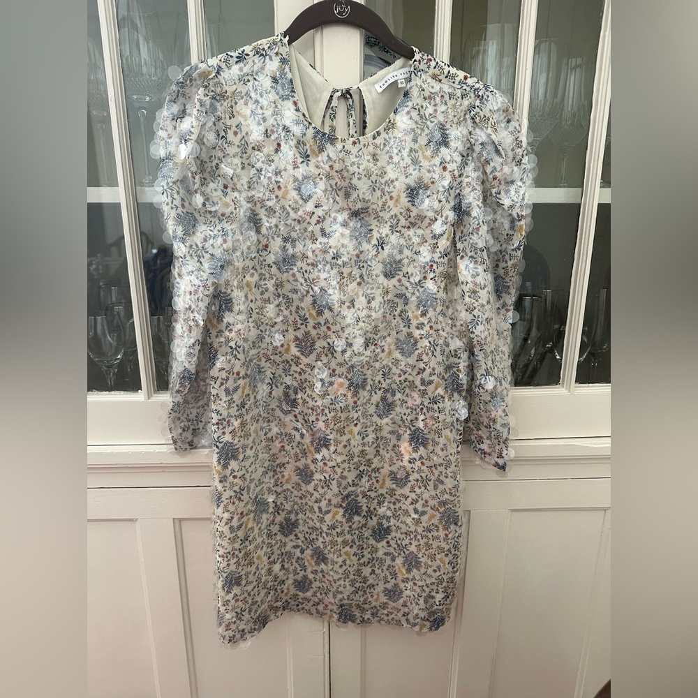 English Factory Ivory Floral Sequins Dress XS